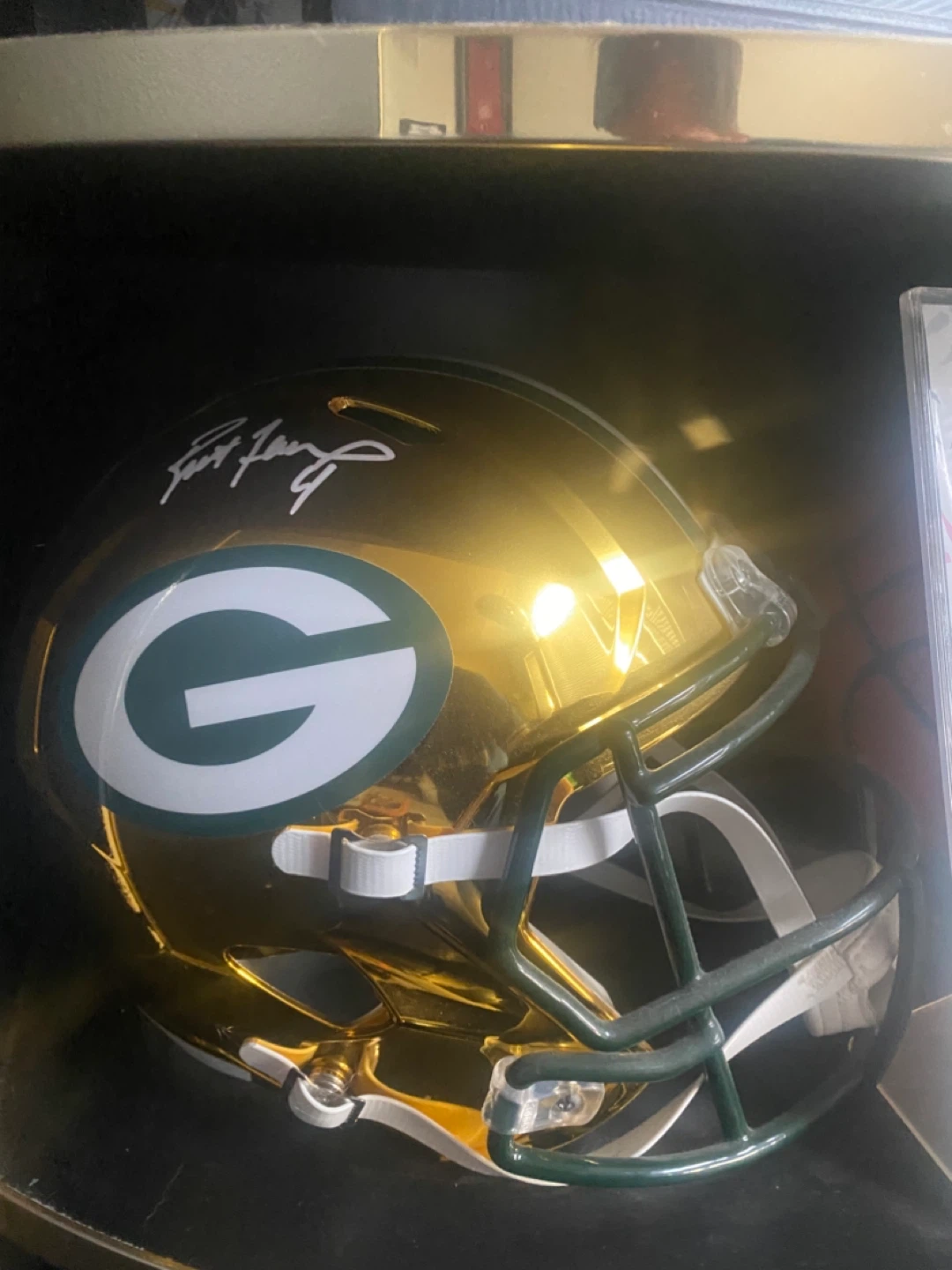 Green Bay Packers Brett Favre Autographed Replica Helmet