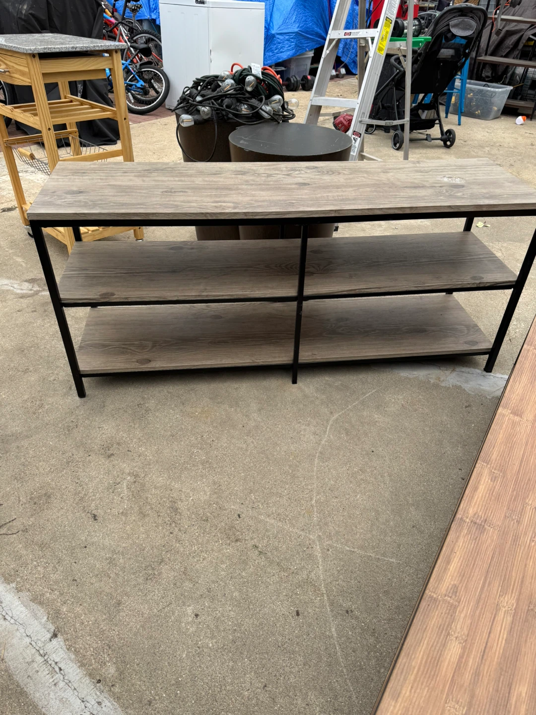 Wood Grain 3-Tier Shelf Unit