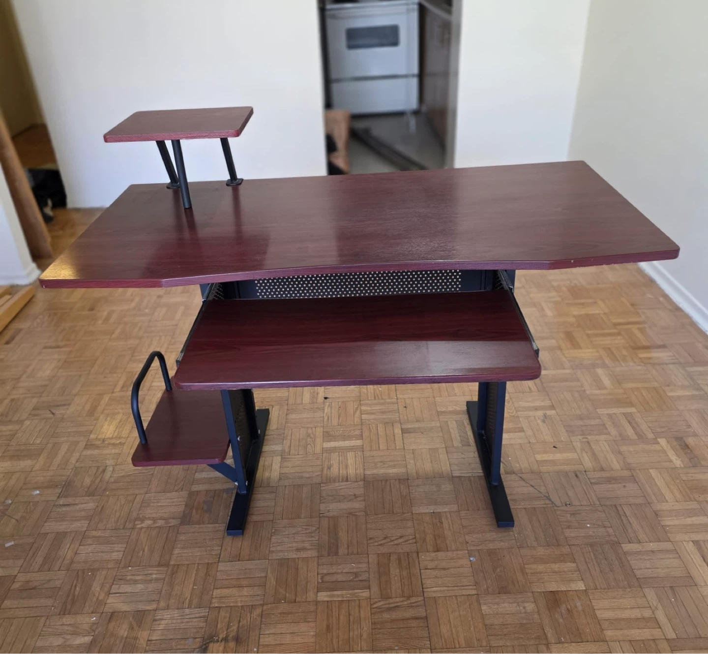 Studio Desk with Monitor Shelf and Pull-out Keyboard Tray - photo 2