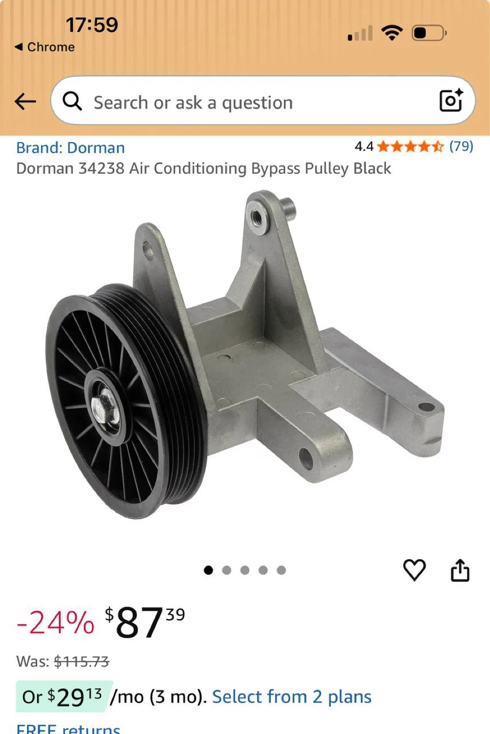 DORMAN 34238 A/C BYPASS PULLEY – DODGE RAM / DAKOTA / M