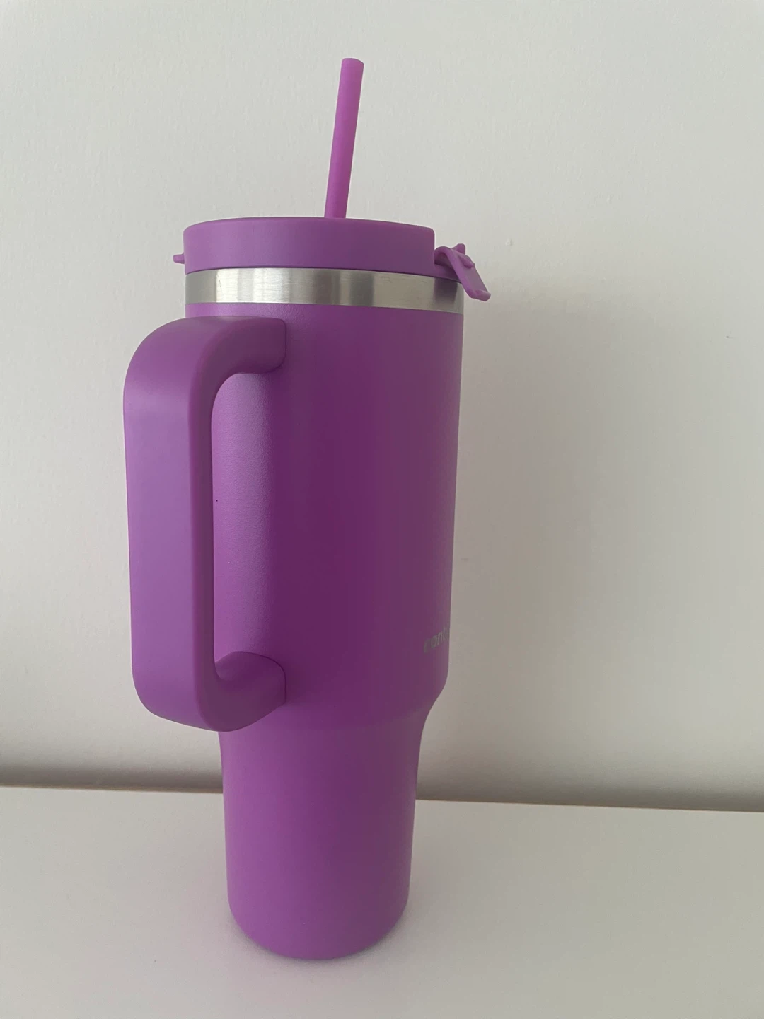 New! Contigo Purple Tumbler with Handle and Straw - photo 2