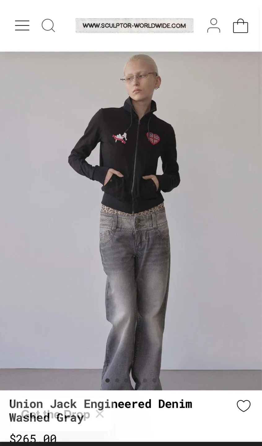 Union Jack Engineered Denim Washed Gray - photo 4