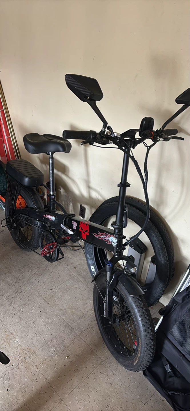 Black Fat Tire Folding Electric Bike