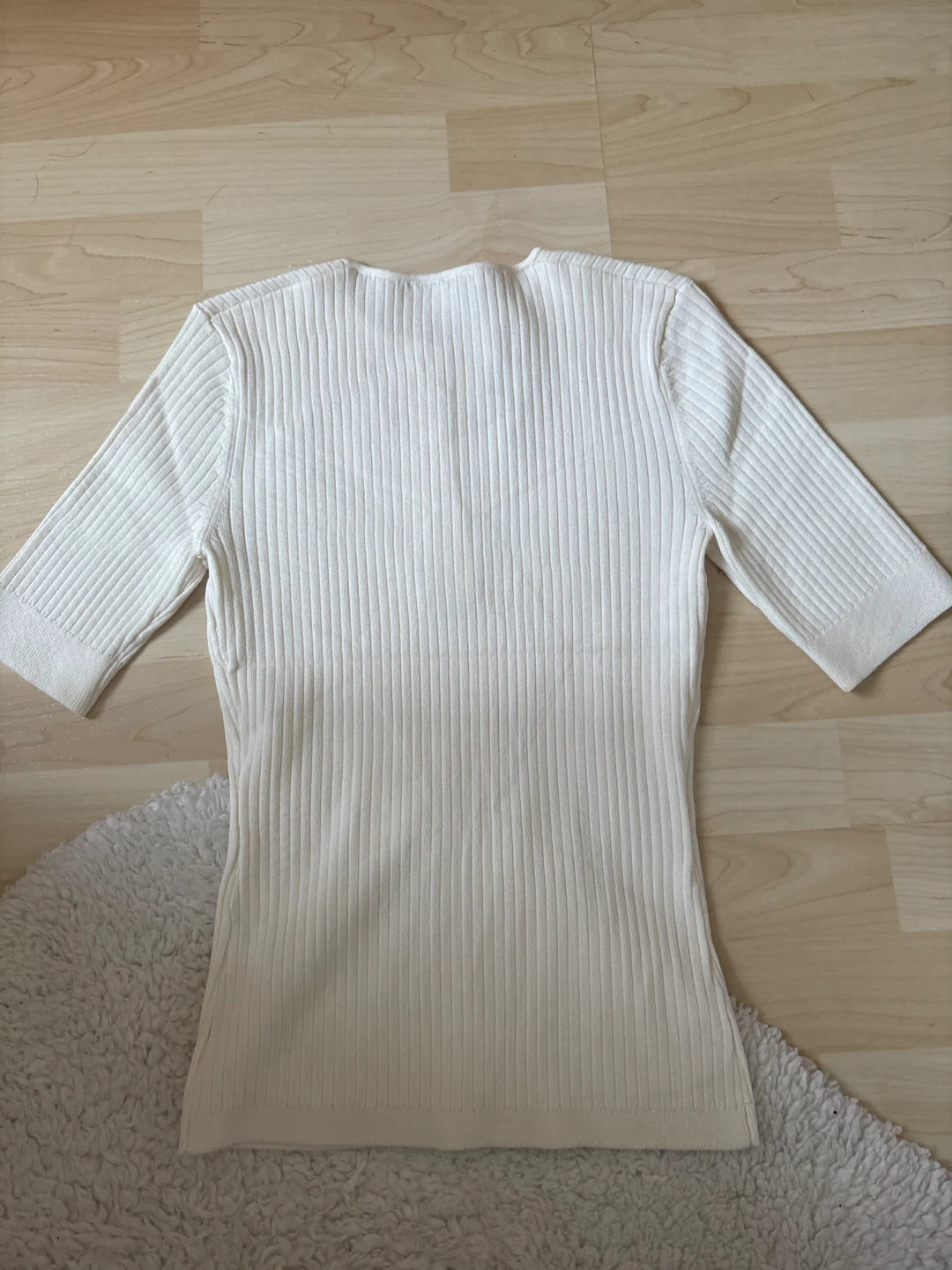 RW&CO. Cream Ribbed Knit Top - XS - photo 2