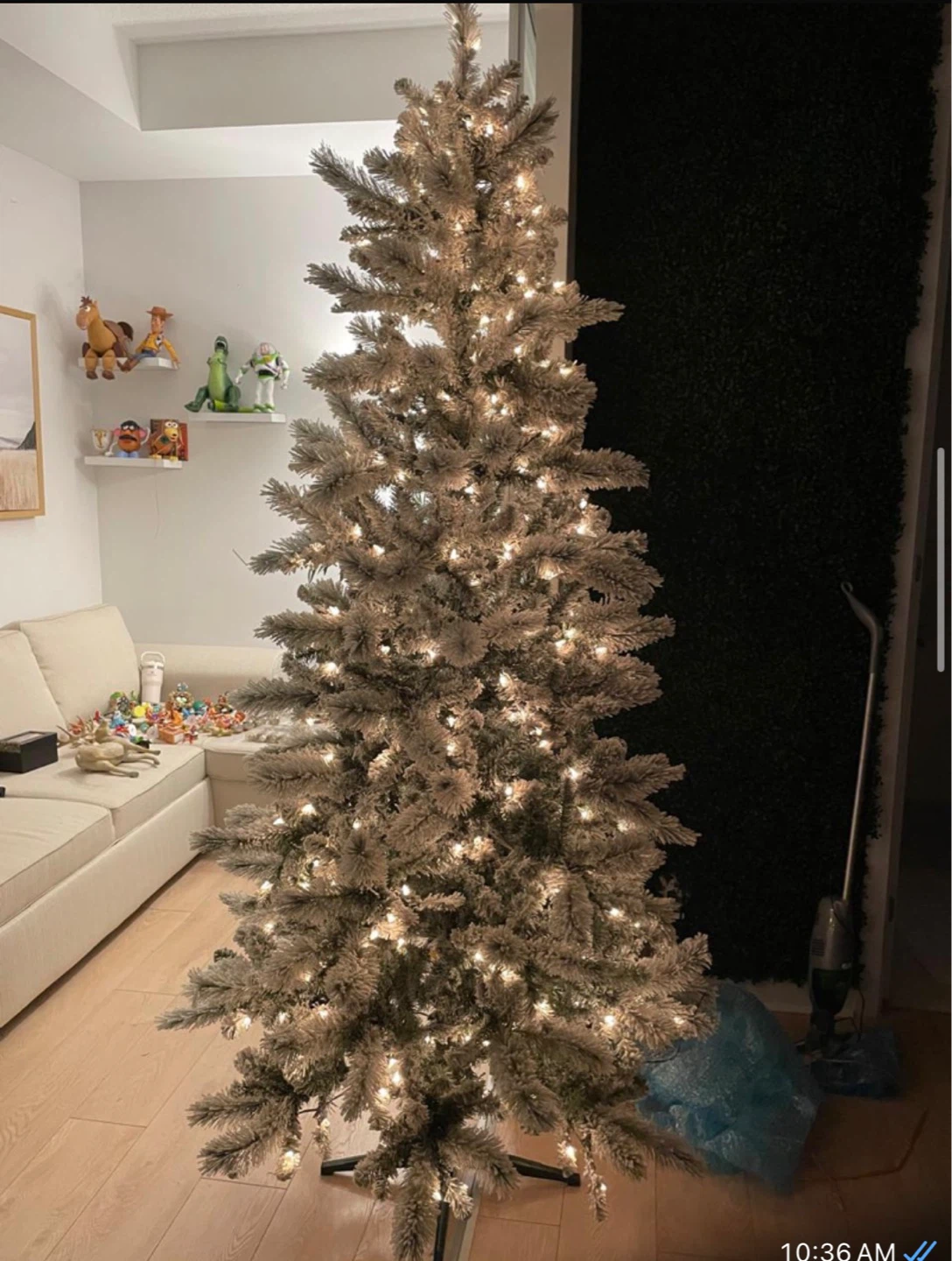 Flocked Artificial Christmas Tree with Lights