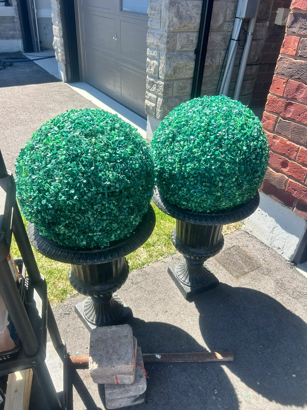 Decorative Urn Planter with Faux Topiary Ball - photo 2