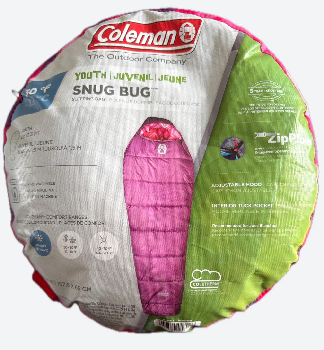 2 x COLEMAN Youth Sleeping Bag - “Snug bug” model