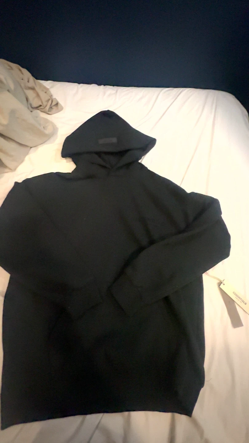 Fear of God Essentials Black Hoodie - Size Medium