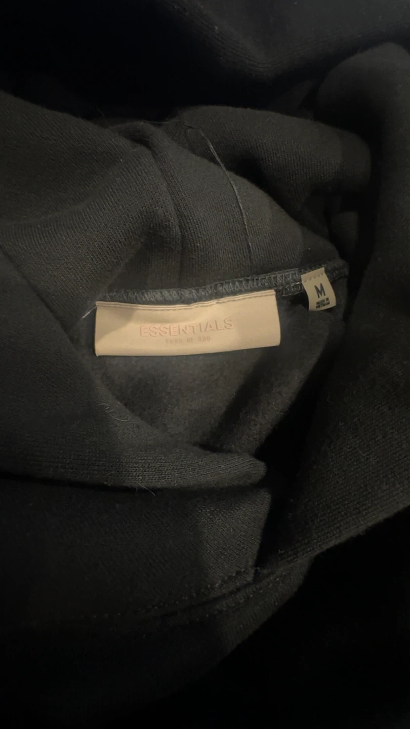 Fear of God Essentials Black Hoodie - Size Medium - photo 3