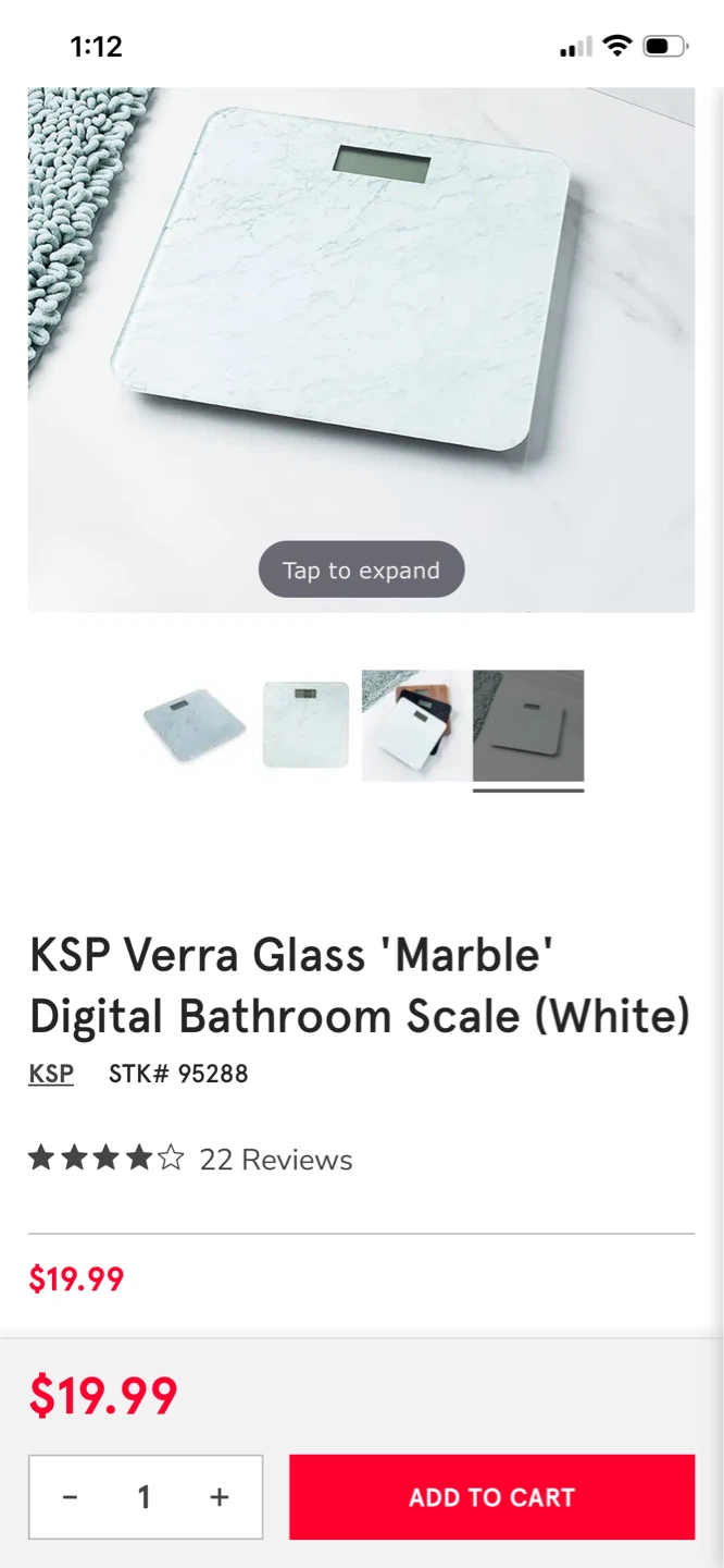 KSP Verra Glass Digital Bathroom Scale (White) - photo 2