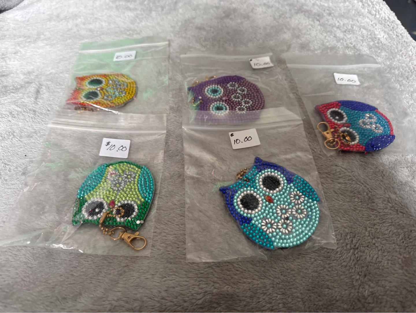 Diamond Art Owl Keychains