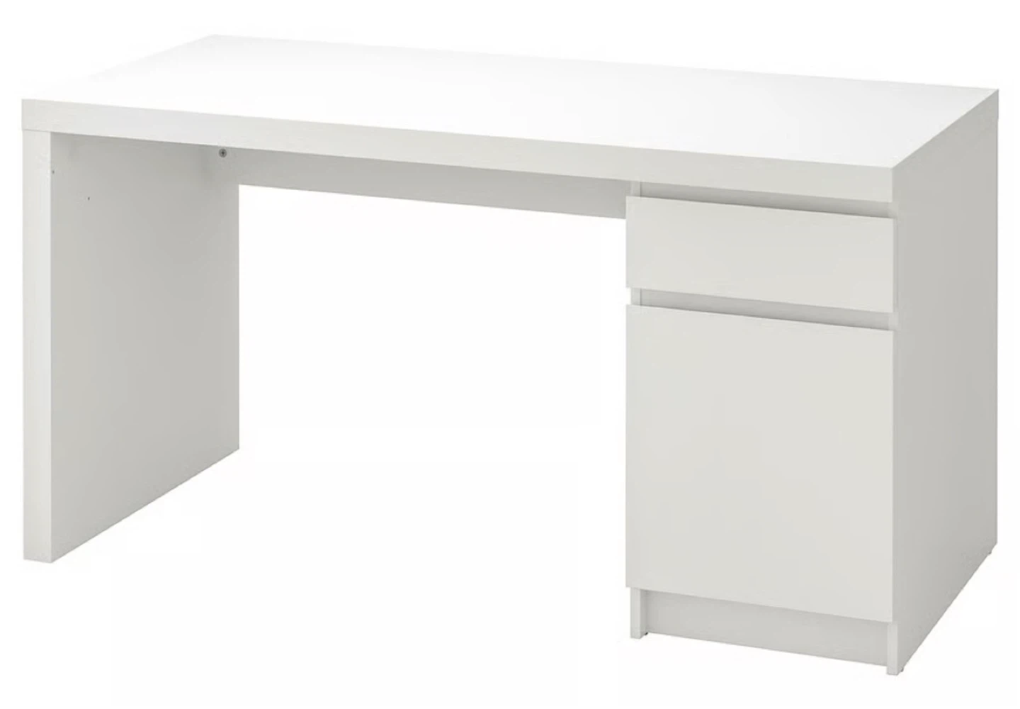 White IKEA Malm Desk with Drawers