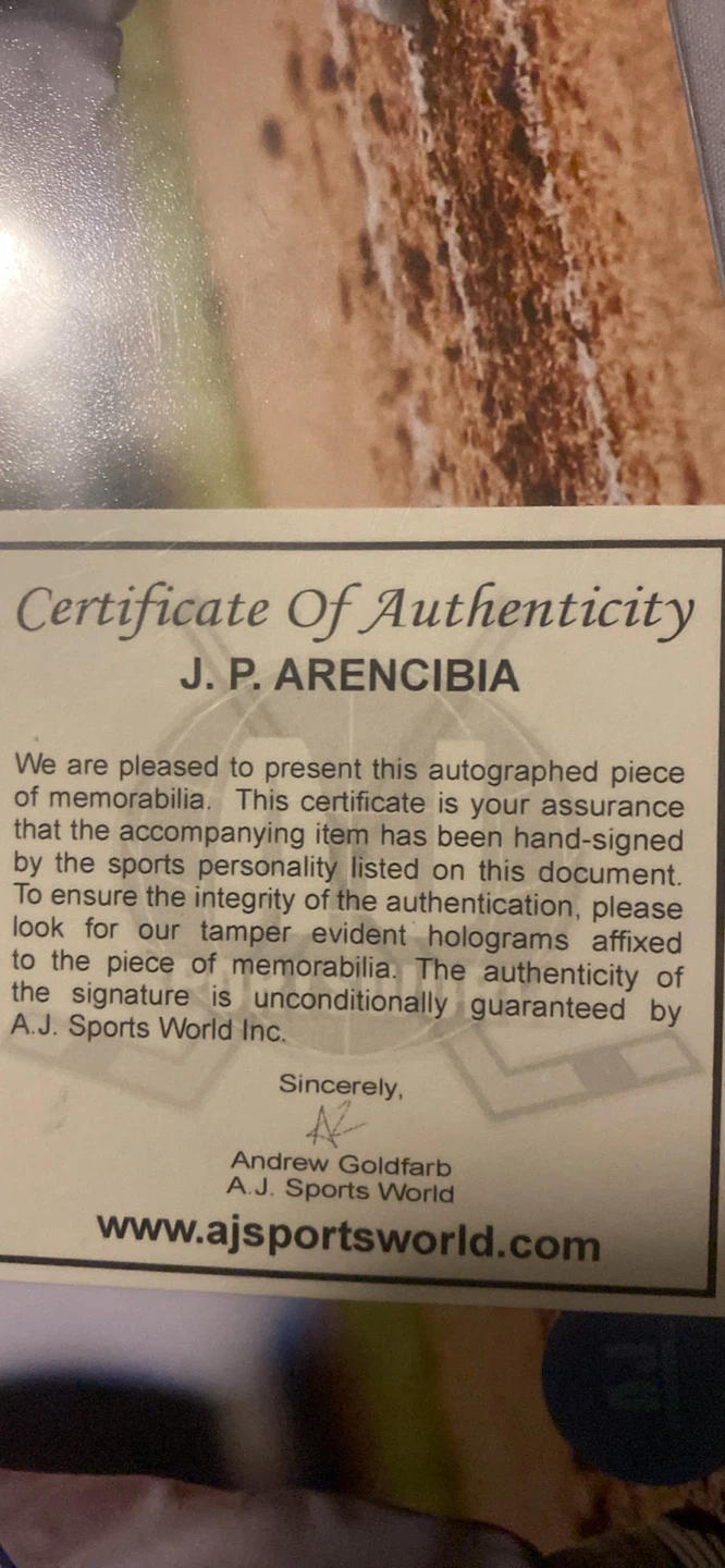 J.P. Arencibia Autographed Photo with Coa - photo 2