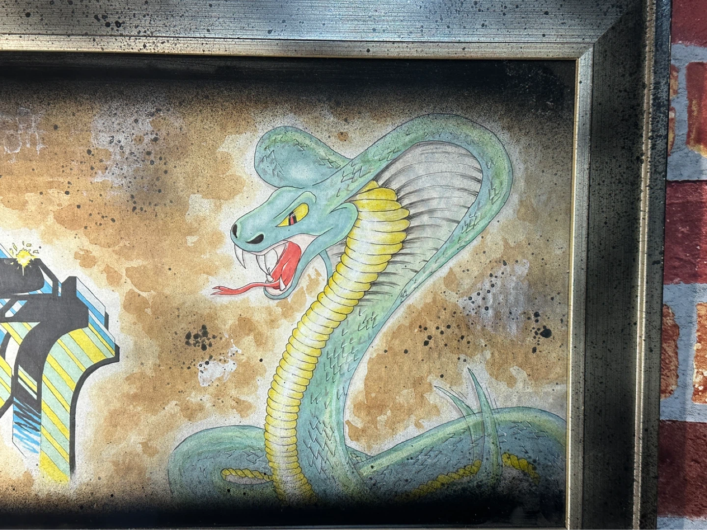 Framed Cobra and Graffiti Art By Calgary Artist Tower - photo 3