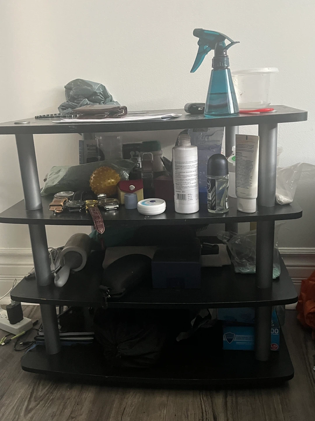 3-Tier Black Media Console/Stand