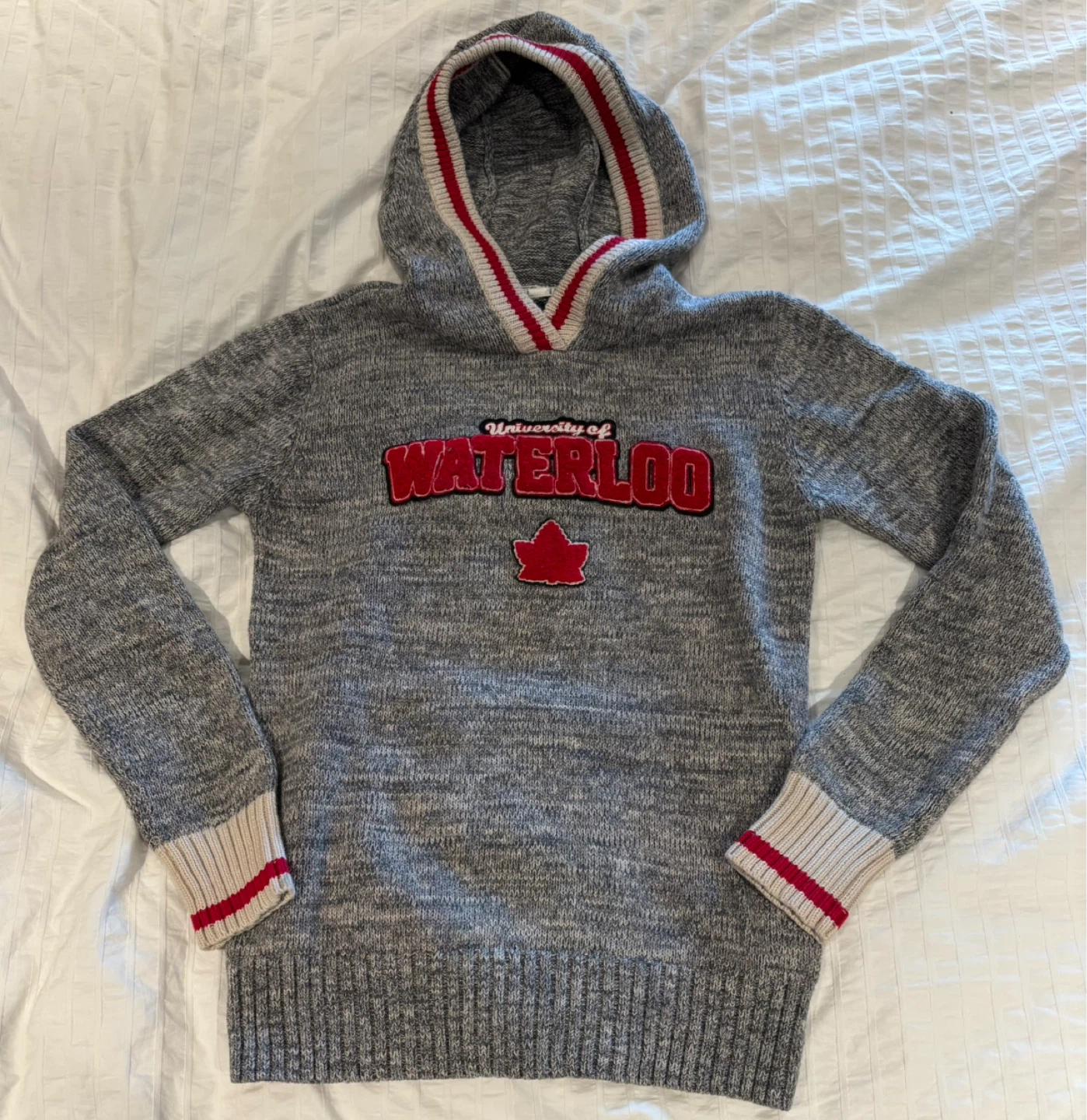 Renu University of Waterloo Hoodie Sweater Size M/M Grey - photo 2