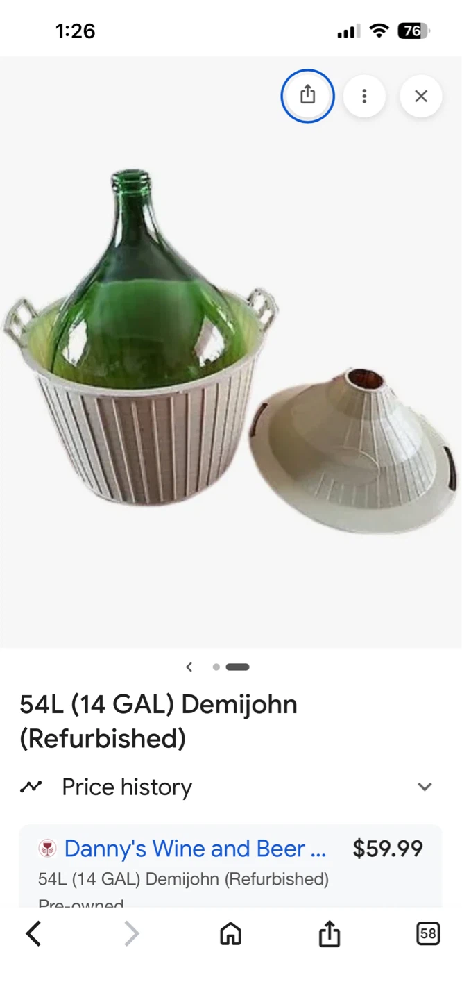Glass 54l with cover demijohn - photo 4