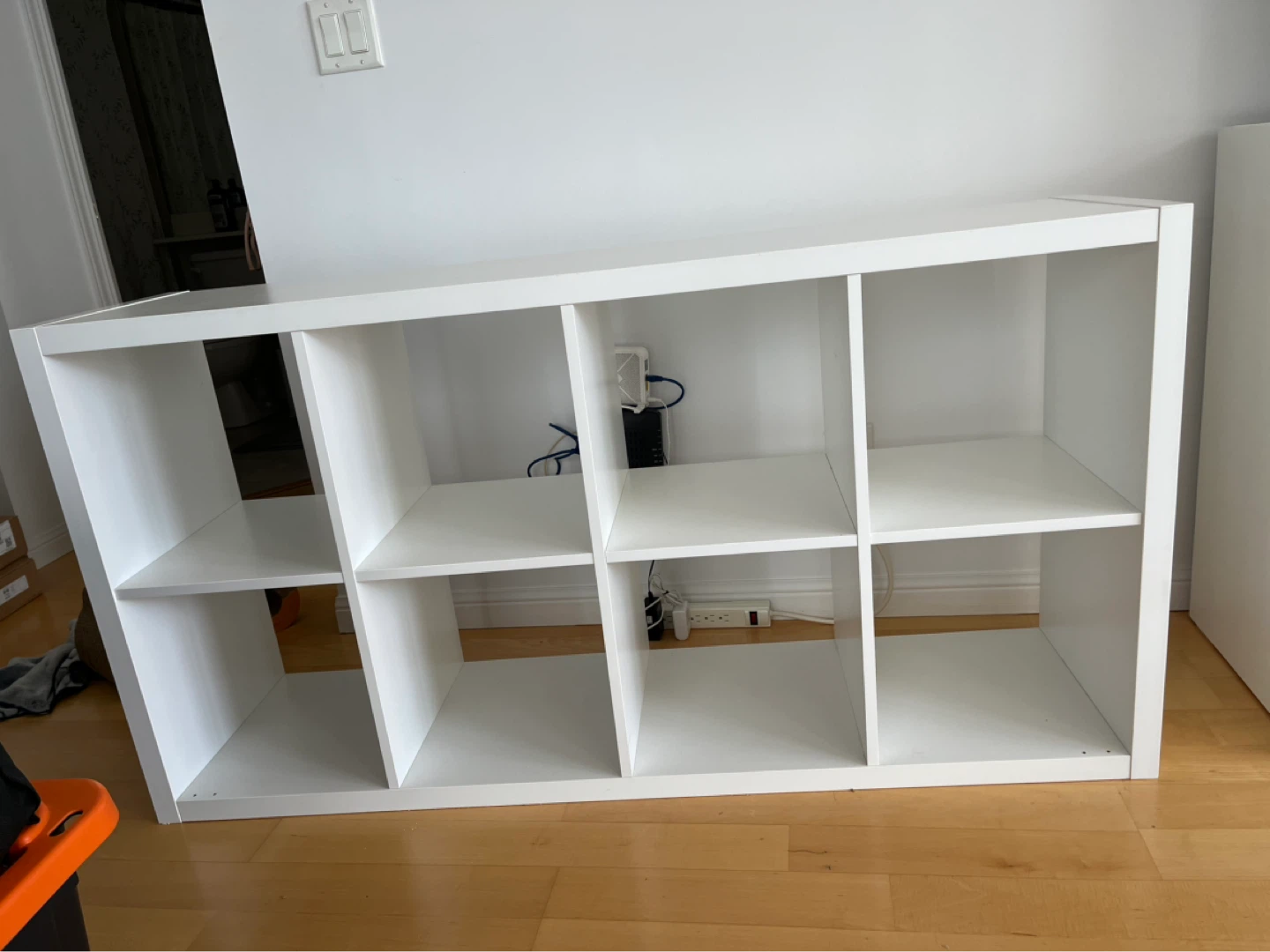 White 8-Cube Storage Shelf Unit