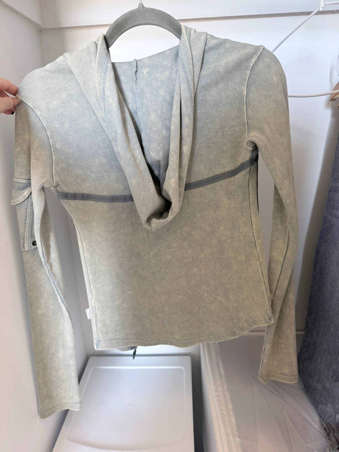 sculptor washed bondage hoodie sage fitted zip up rare - photo 2