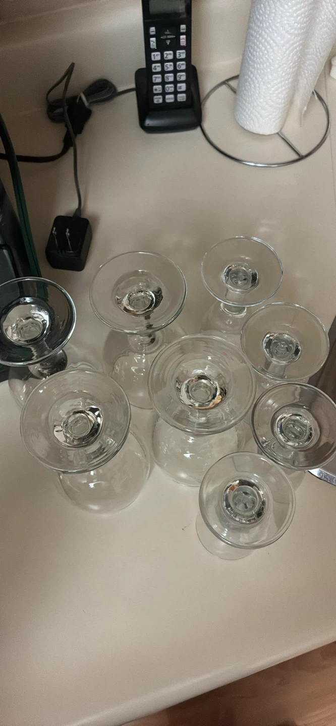Small wine glasses and cordial glasses set of 8