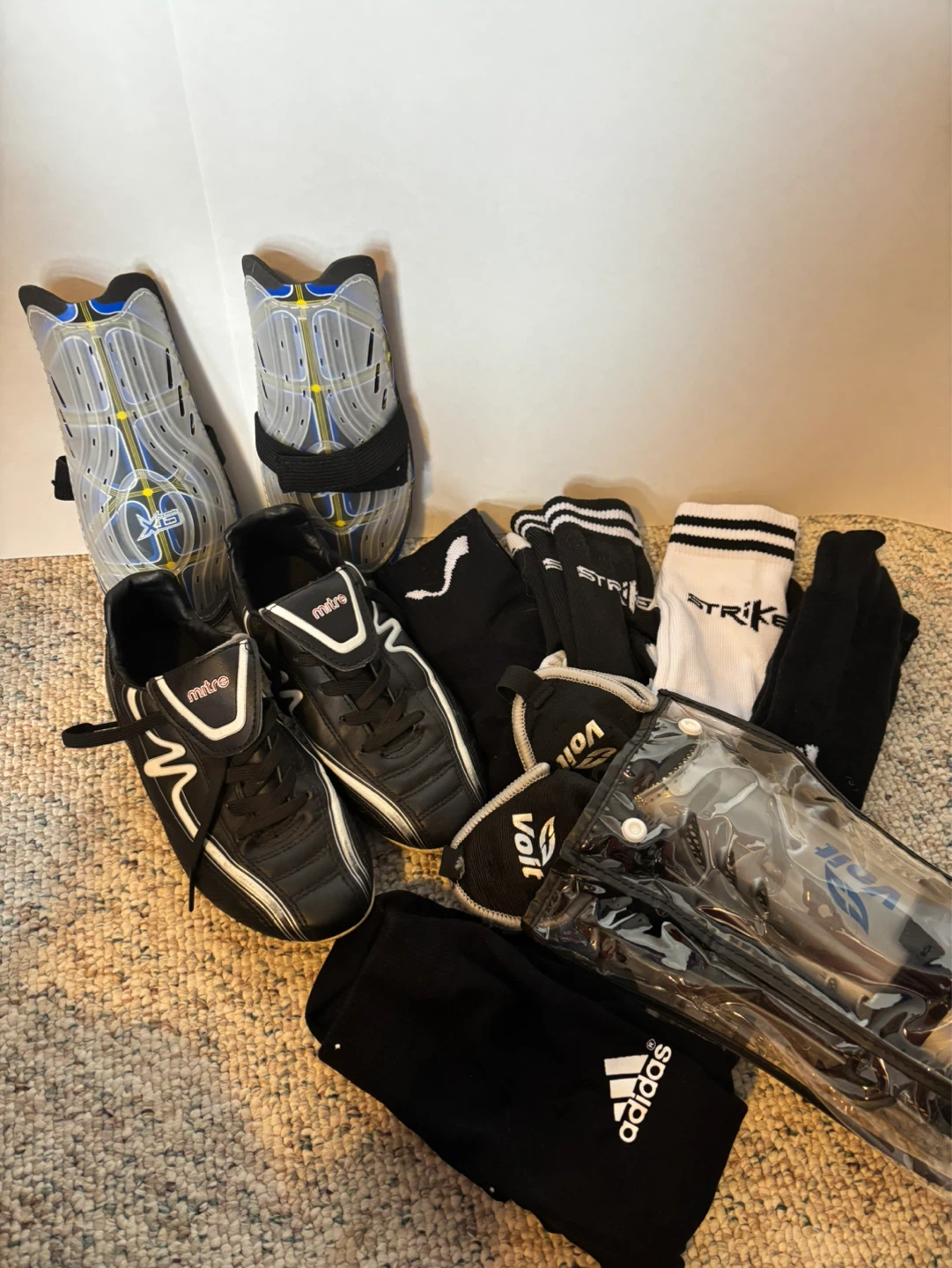 Soccer Cleats (size boys 3)and Gear Set