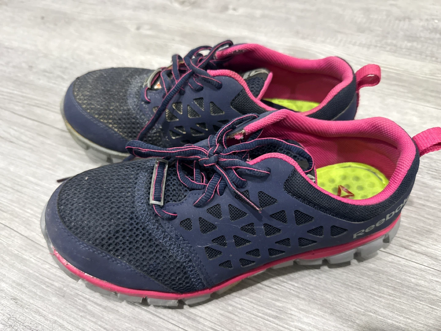 Reebok Navy & Pink Mesh Running Shoes