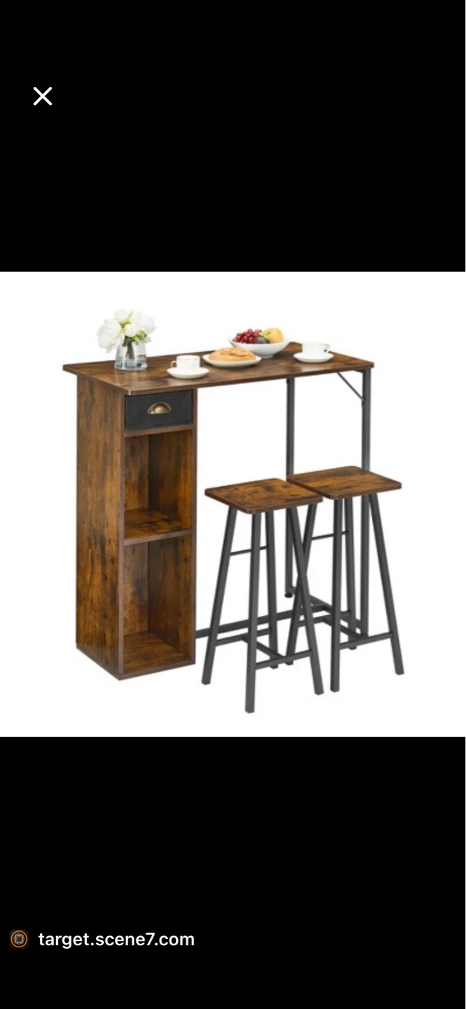 NEW Rustic Bar Table Set with 2 Stools