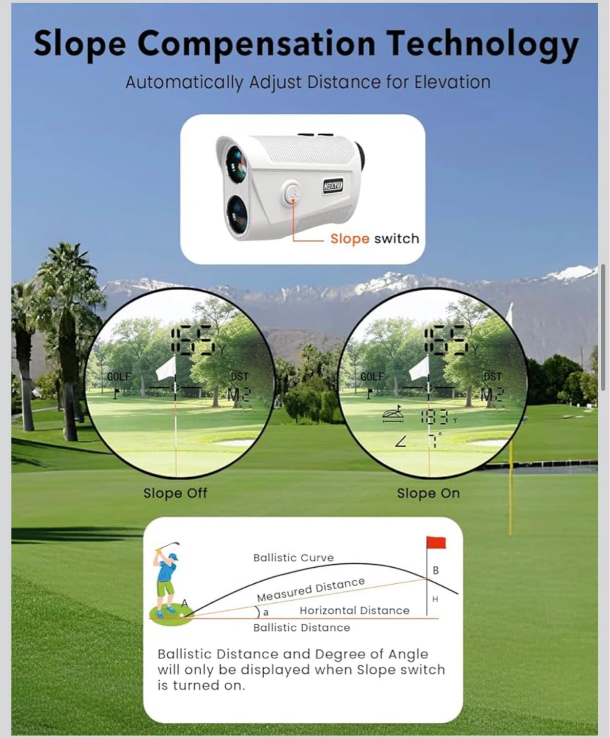 HENYU Golf Rangefinder with Slope Compensation and Flag Lock - photo 4