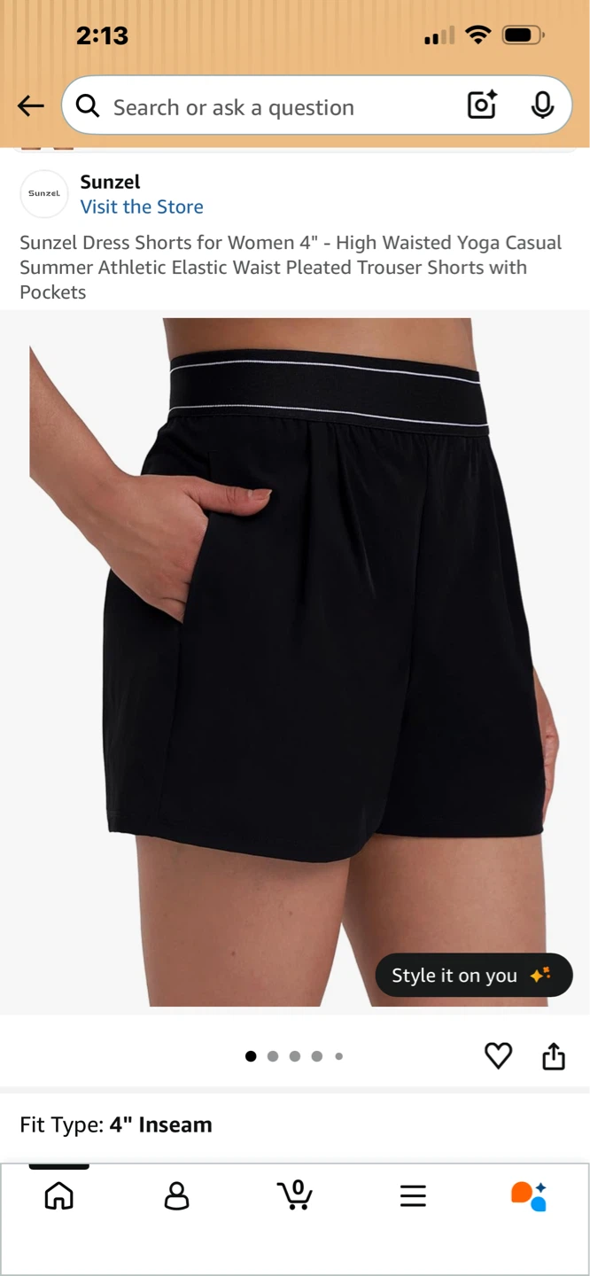 Sunzel Women's Black 4" Inseam Pleated Casual Shorts - photo 3