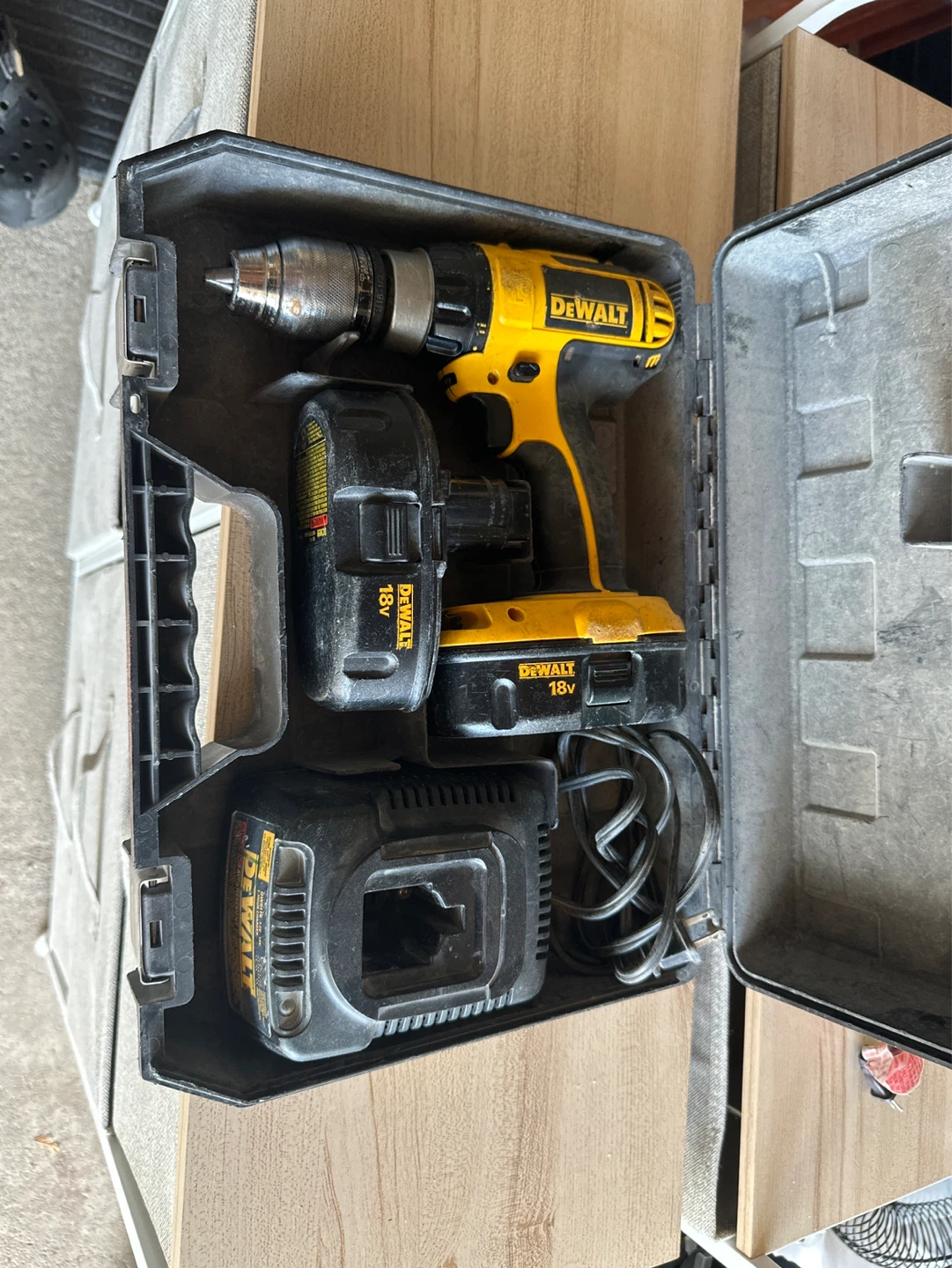 DeWalt 18V Cordless Drill with Charger and Batteries