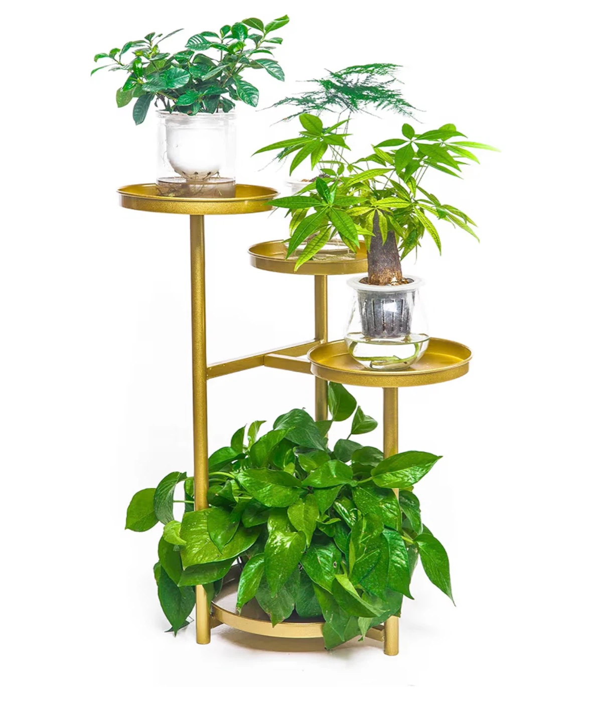 Gold Metal Plant Stand, 3 Tiers