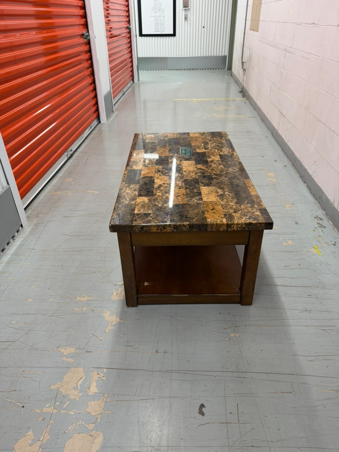 Marble Top Coffee Table with Shelf - photo 4