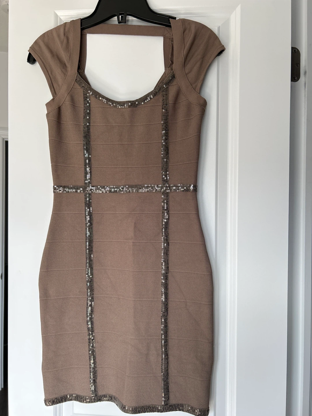 Guess taupe bodycon dress
