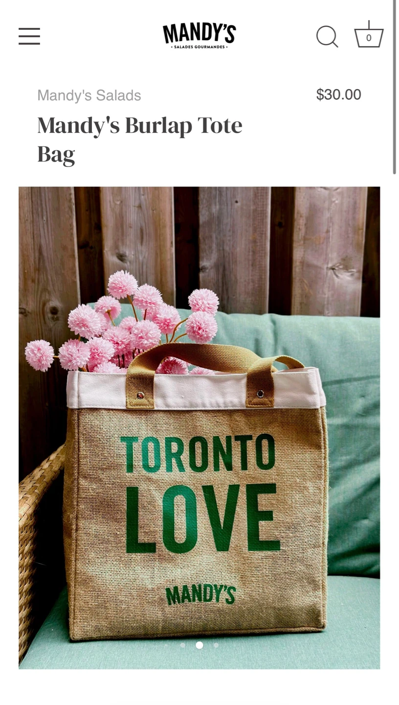 Mandy's Burlap Tote Bag - Toronto Love - photo 3