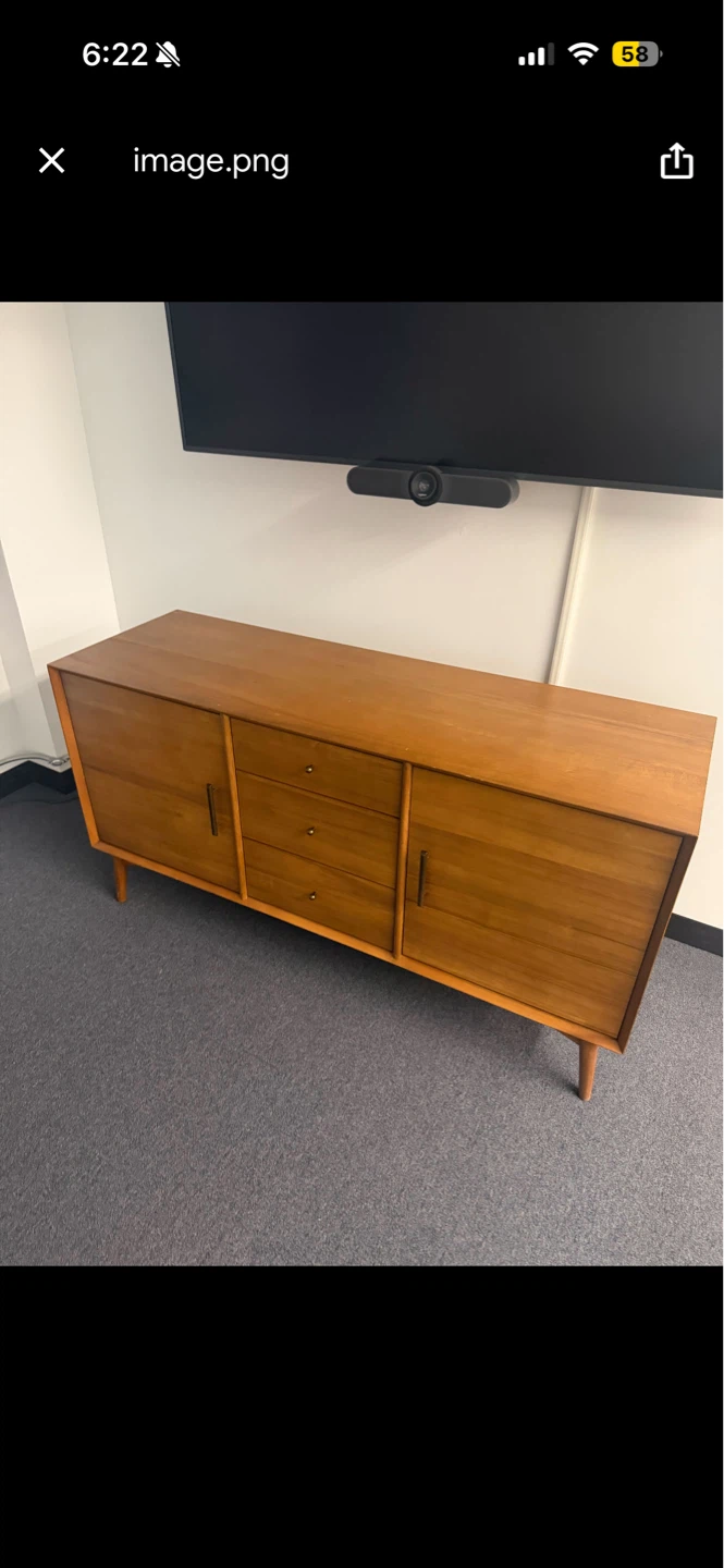west elm Mid-Century Modern Wood Credenza with 3 Drawers