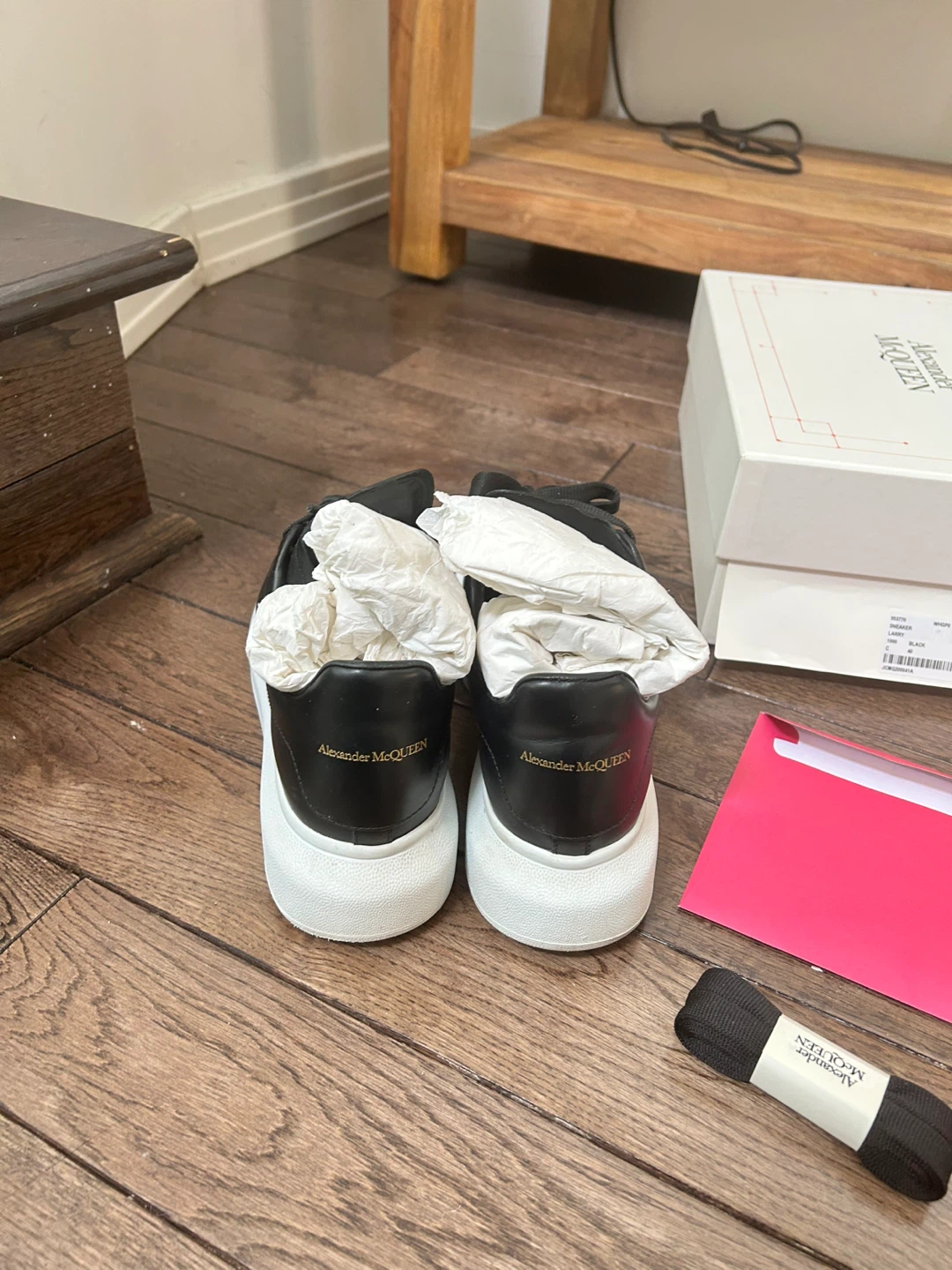 Alexander McQueen Black Leather Larry Sneakers - Size 40 - photo 2