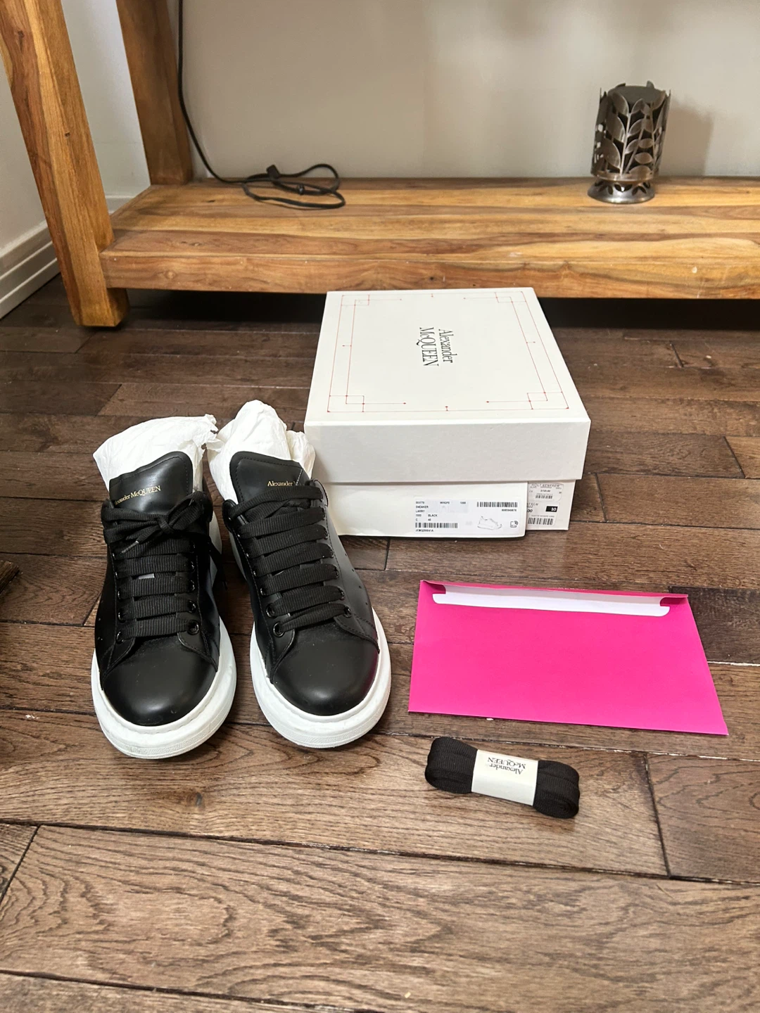 Alexander McQueen Black Leather Larry Sneakers - Size 40