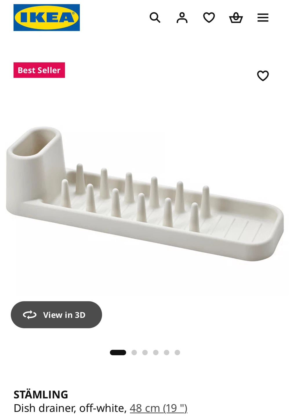 IKEA STÄMLING Dish Drainer - Off-white, 48 cm