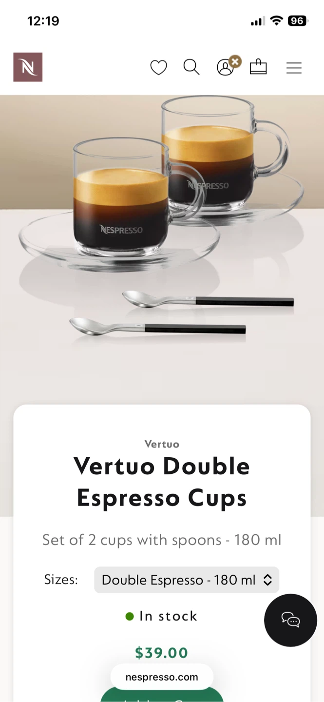 Nespresso Vertuo Double Espresso Cups & Spoons Set - photo 2