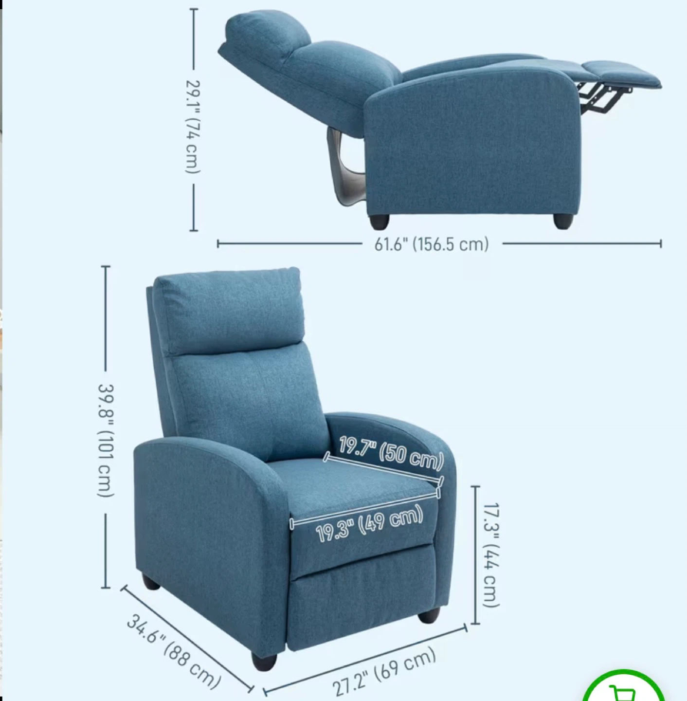 Blue Recliner Chair - photo 4