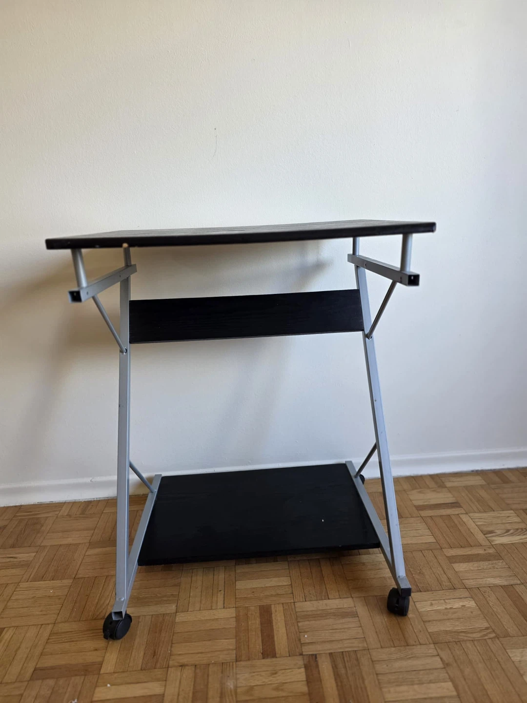 Black Rolling Computer Z-Table with Shelf - photo 4