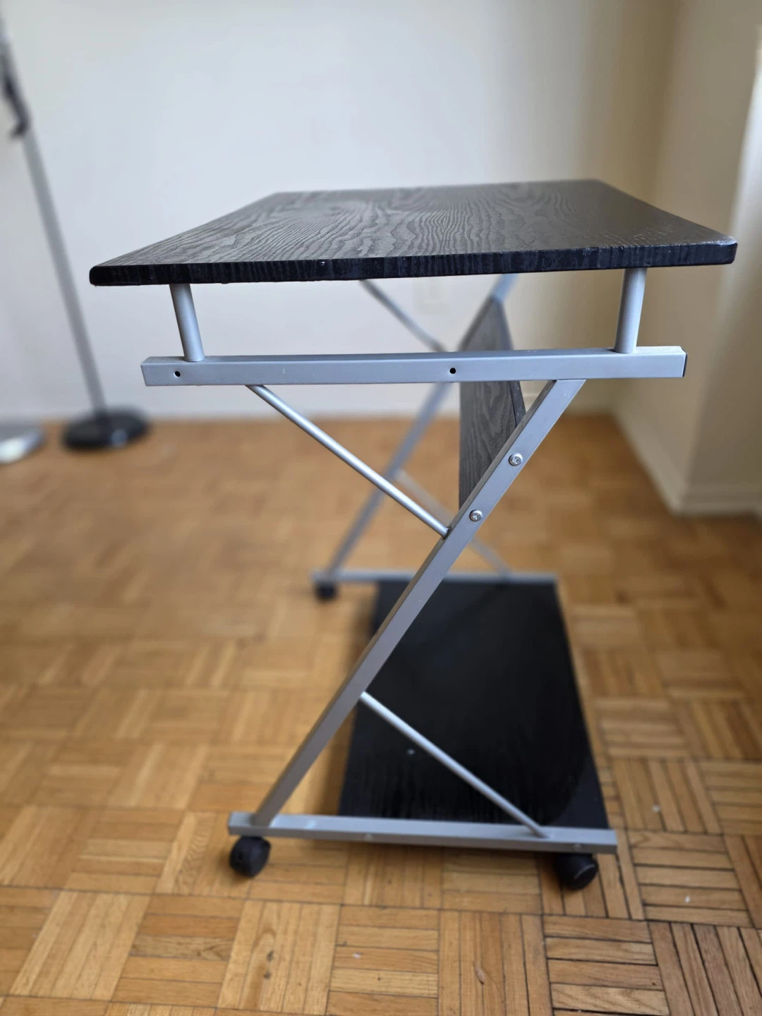 Black Rolling Computer Z-Table with Shelf - photo 3