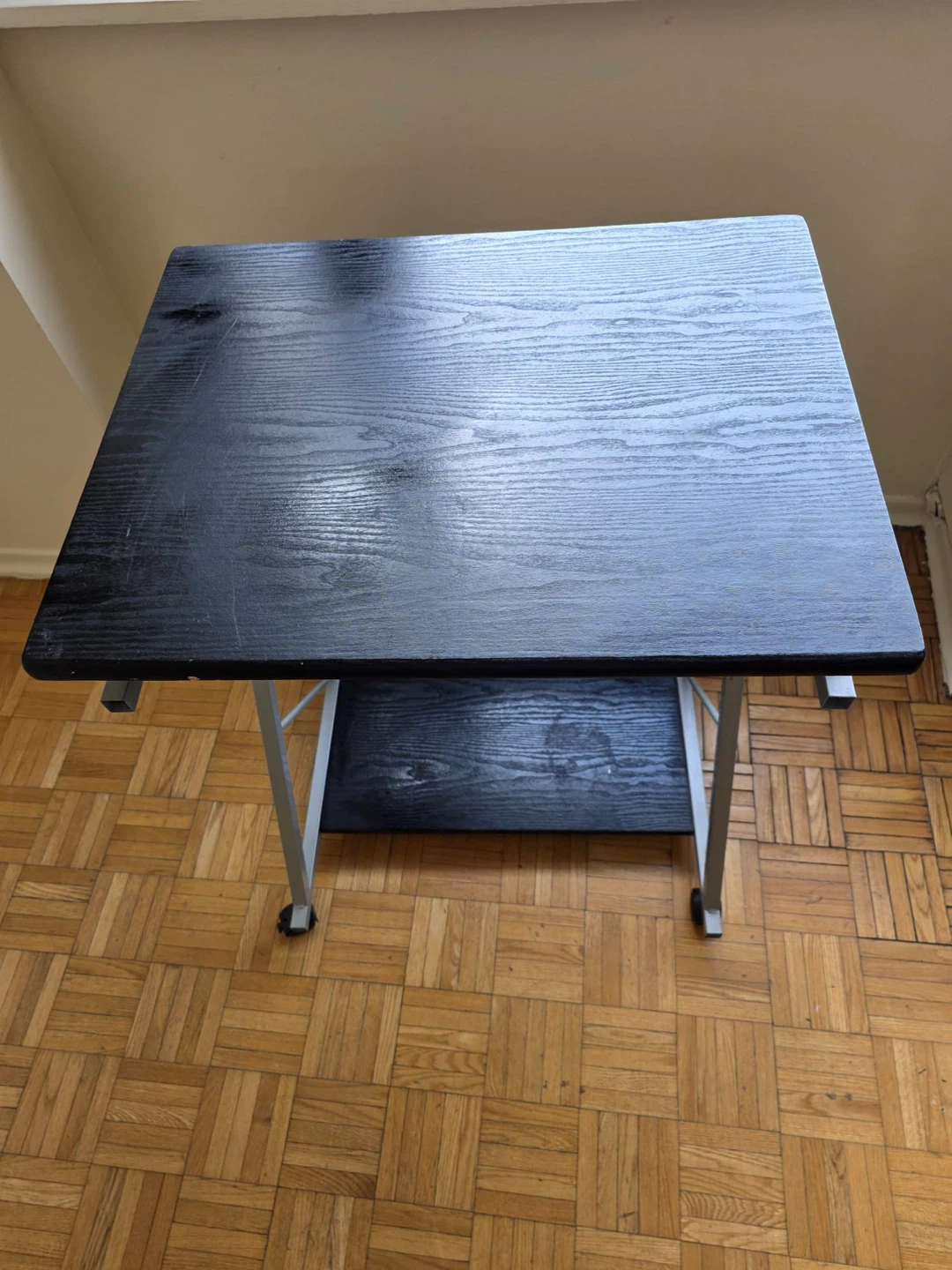 Black Rolling Computer Z-Table with Shelf - photo 2