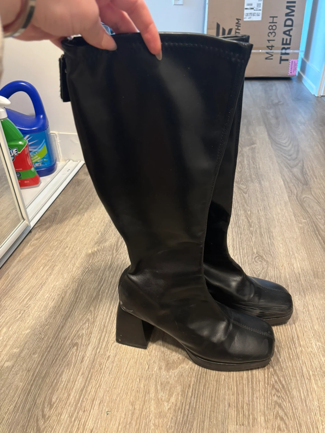 Black Knee-High Platform Boots