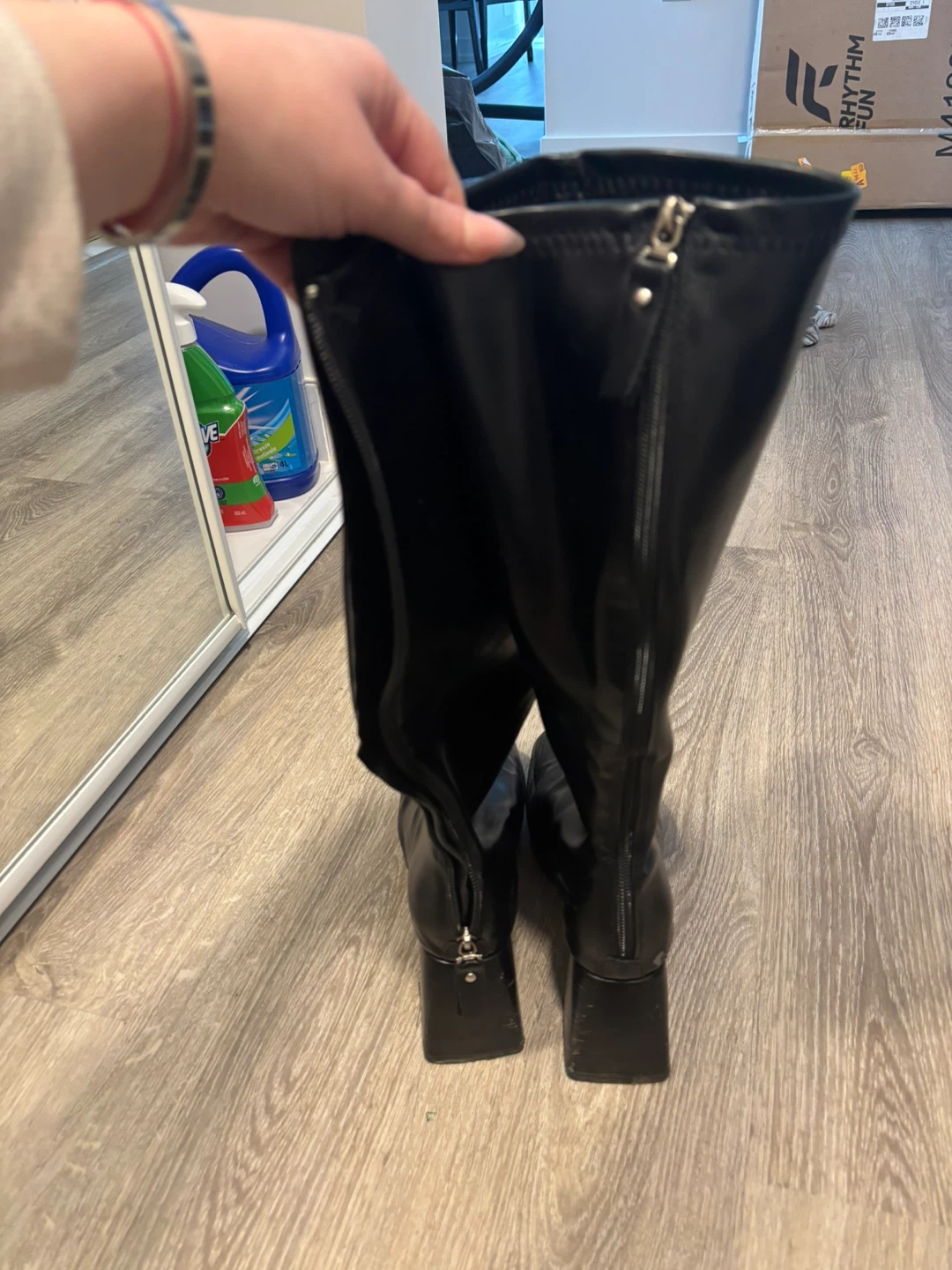 Black Knee-High Platform Boots - photo 2