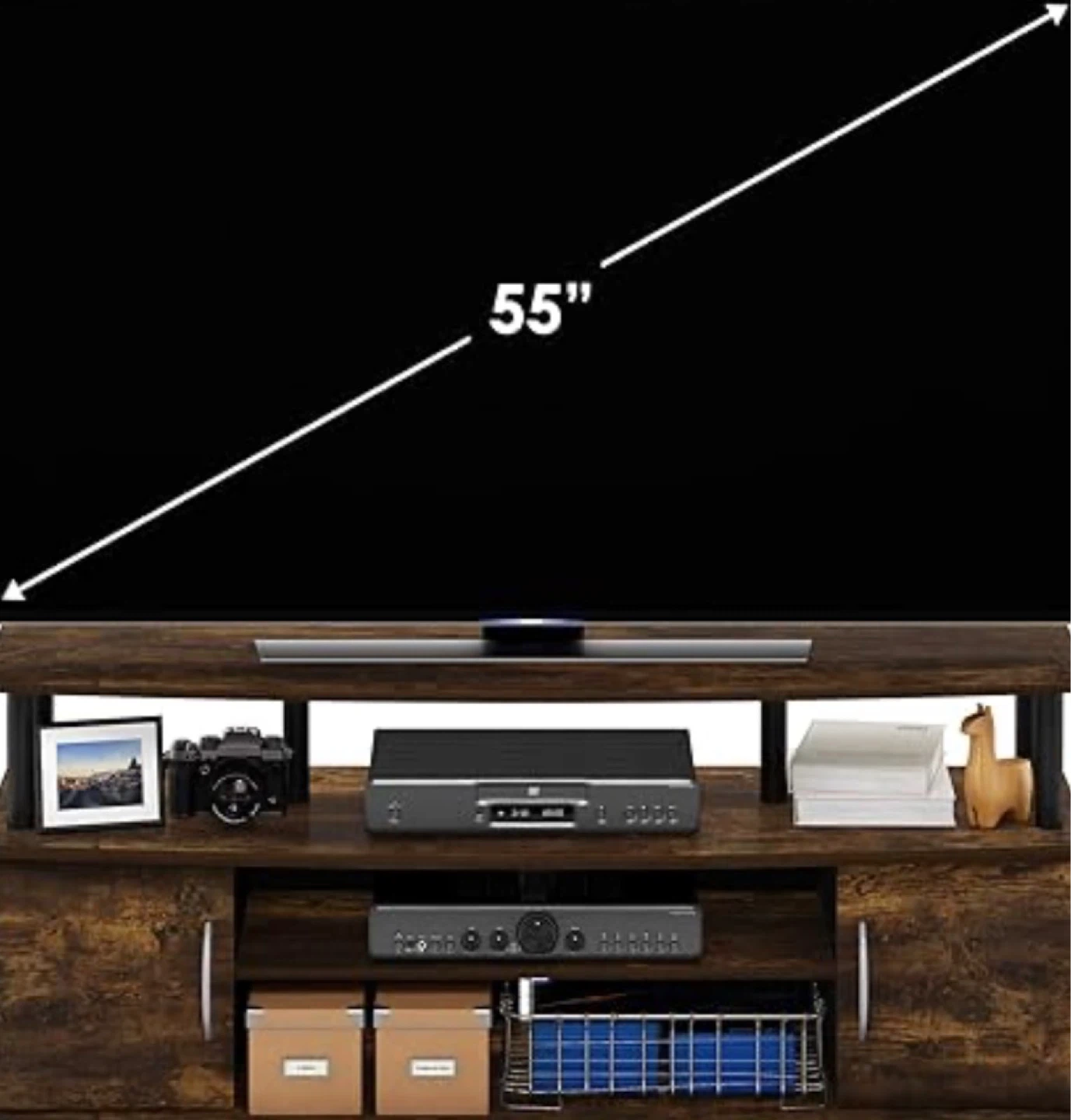 Brown TV Stand with Storage - Fits up to 55" TVs - photo 3