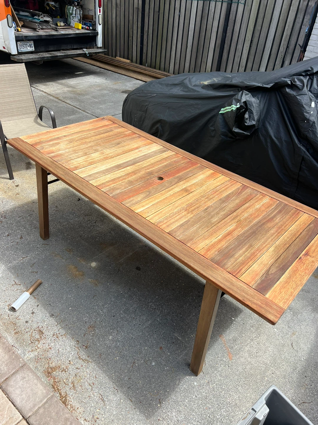 Wood Outdoor Dining Table Set