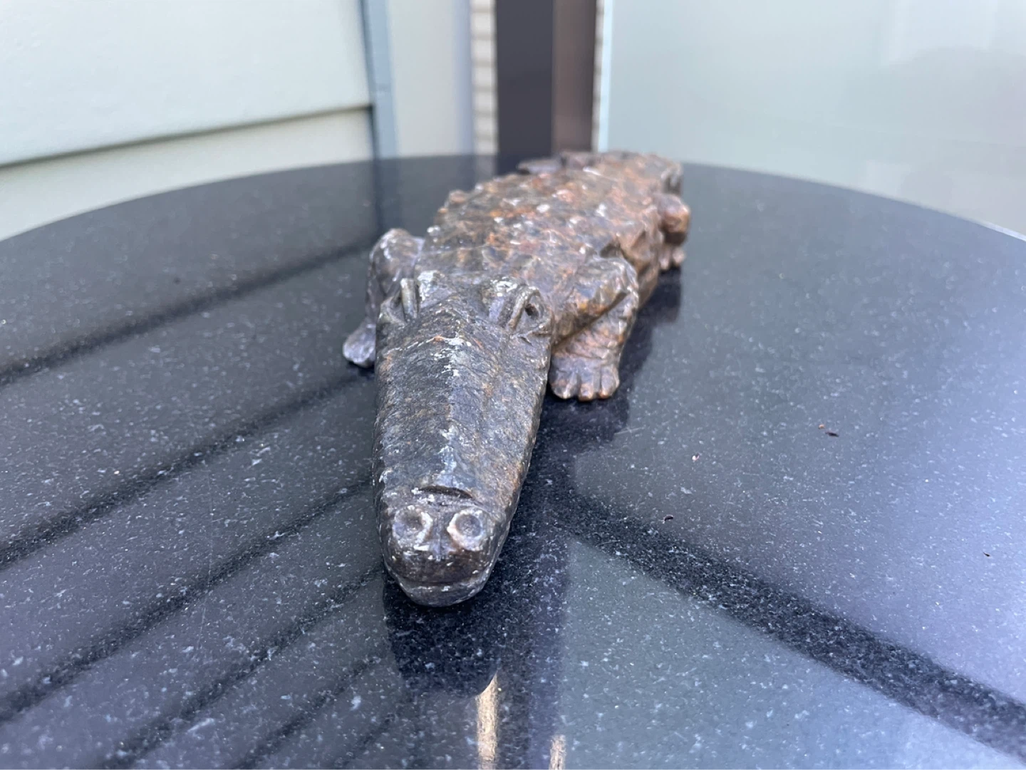 Carved Soapstone Crocodile Folk Art Sculpture Primitive - photo 3