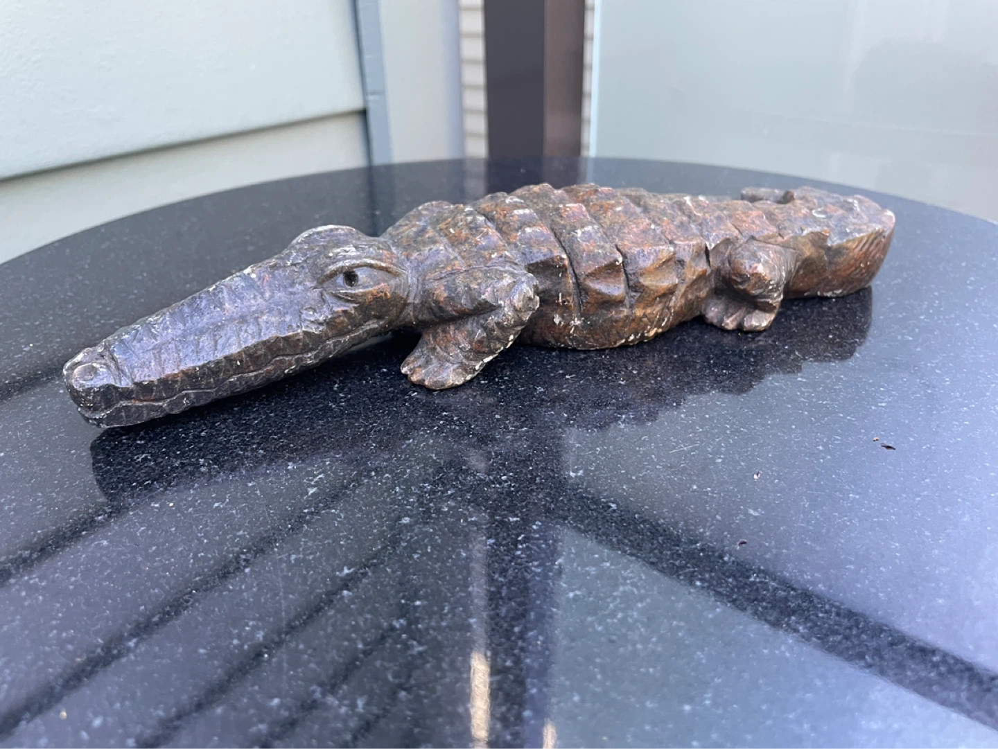 Carved Soapstone Crocodile Folk Art Sculpture Primitive - photo 2