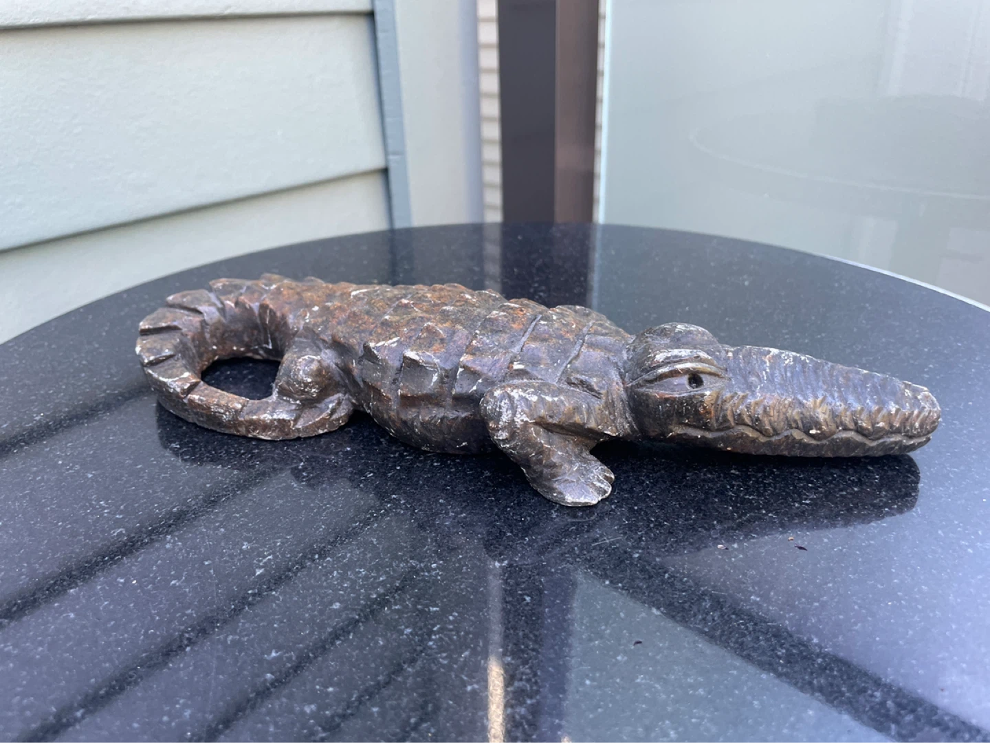 Carved Soapstone Crocodile Folk Art Sculpture Primitive - photo 4